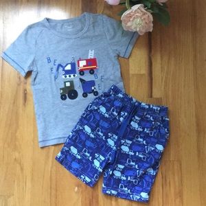 Trucks/ Firetrucks/Tractor Matching Shirt & Shorts